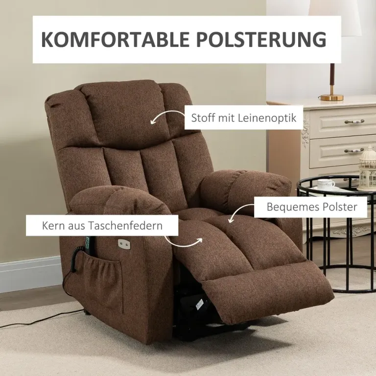 Elektrisk TV-Stol med Uppresningshjälp 92 x 95 x 107 cm