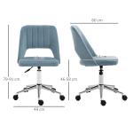 Snurrstol i Blå Sammet, Justerbar Kontorsstol för Vardagsrum, Elegant Skrivbordsstol med Ergonomisk Design, Blå