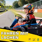 Elbil Go-kart 24V Blå Metall och Plast för Barn 8-12 År Elektrisk Bil med Driftläge och Musik Säkerhetsbälte Rolig Körning