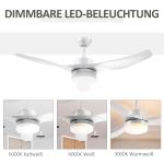 Takfläkt Taklampa med Fläkt och Belysning Vit av Plast och Metall för Vardagsrum och Matsal Lampa med Fjärrkontroll och Timer