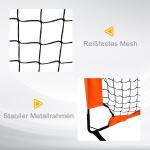 Fotbollsmål Minimål Orange av Metall och Oxford Tyg för Barn Utomhus Set om 2 Hopfällbara Mål 183 x 90 x 90 cm