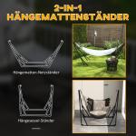Hängmattsram Stativ Svart av Stål för Trädgård och Balkong Robust Ram med Hängmatta och Bärväska Lastkapacitet upp till 120 kg