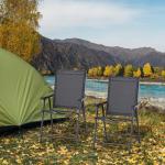 Campingstolar 2-Pack Hopfällbara Stolar med Armstöd Metall för Utomhus och Fritid Svart 58 X 64 X 94 Cm