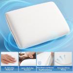 Memory Foam Kudde med Nackstöd, Avtagbart Överdrag, Ergonomisk, Gräddvit, 60x40 cm