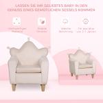 Barnsoffa Barnfåtölj Ljusrosa av Tyg och Trä för Barn 3-7 År Bekväm Leksoffa Mjuk Sittplats för Barnrum 50 x 42 x 58 cm