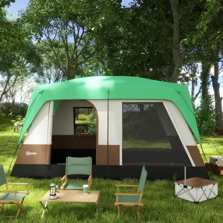 Grupptält Familjetält Grön av Polyester 4,9 x 3,05 x 2,25 m