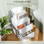 Sängbord Nattduksbord Vit av Trä för Sovrum Sidobord med 2 Lådor och Förvaring 40 x 32 x 56 cm