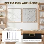 Väggdekoration 3D Modern Vit Konstmaterial för Vardagsrum Geometrisk Design 2-pack Elegant Konst 80x3,5x80 cm