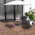 Solstol Trädgårdssäng Relaxsäng Svart Textil för Trädgård Terrass och Balkong 2-Bens Solstol Hopfällbar och Stabil