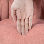 Ergonomisk Kontorsstol med Massagefunktion, Fotstöd, Vridbar och Rullbar, Rosa