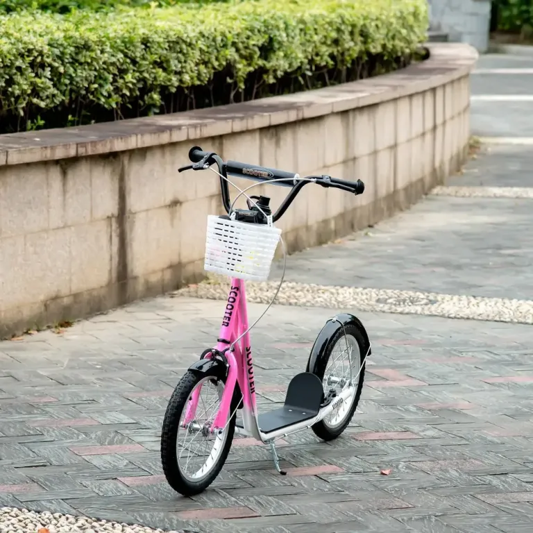 Sparkcykel för Barn med Korg och Broms Rosa