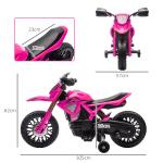 Elektrisk Barnmotorcykel 12V med Träningshjul, Signalhorn och Startljud, 3 km/h, Rosa