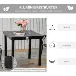 Trädgårdsbord i Komposit 4 Personer, Underhållsfritt Matbord i Aluminium och Plast, Modern Design för Uteplatsen, Svart, 80 x 80 x 74 cm