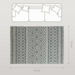 Indoor/Outdoor Matta med Boho Design, Easy Clean, Grå