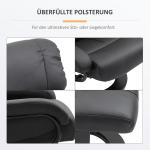 Massagestol med Pall, Bekväm TV-Fåtölj i Konstläder, Avslappnande Massagefunktion för Vardagsrummet, Svart, 76 x 80 x 102 cm