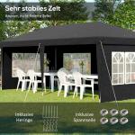 Pop-up Paviljong med 4 Sidoväggar och Fönster för Event och Fest Hållbar och Vattentät Svart Polyester 3 x 6 m