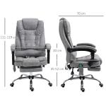 Kontorsstol med Massagefunktion, Ergonomisk Skrivbordsstol med Ligg- och Värmefunktion, Fjärrkontroll, Grå