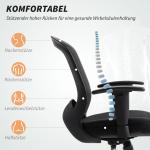 Mesh Kontorsstol med Justerbart Mesh-ryggstöd, Rullande och Lutningsfunktion, Svart