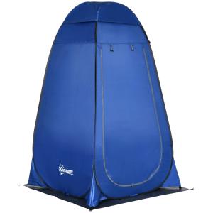 Pop-up Duschtält, Toaletttält och Campingomklädningstält med Bärväska, Mobilt Utedass, Mörkblått, 126x124x189 cm