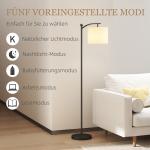 Golvlampa med Justerbara Ljusalternativ, Fotkontakt och Fjärrkontroll i Metall, Svart