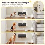 Matskål Hund Väggmonterad Justerbar Svart Rostfritt Stål och Metall för Hundar Dubbla Skålar 800 ml Ergonomisk och Platsbesparande 42 × 24 × 14 cm