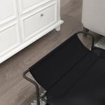 Hundsäng Husdjurssäng Svart av Metall och Tyg för Utomhusbruk Förhöjd Säng med Andningsbart Nät 91 x 69 x 29 cm