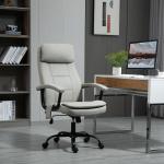 Ergonomisk Kontorsstol med Massage, Bekväm Skrivbordsstol med Vippfunktion, Avslappnande Arbetsstol för Hemmakontor, Beige