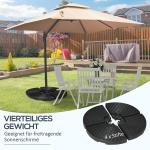 Parasollvikt Paraplyvikt Svart av HDPE för Fribärande Parasoll Väderbeständig Vikt fyllbar med 52 kg Vatten eller 68 kg Sand