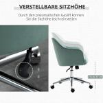 Retro Kontorsstol i Grönt Tyg, Ergonomisk Skrivbordsstol med Vippfunktion, Bekväm Arbetsstol för Hemmakontor, Grön, 120 kg