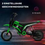 Elektrisk Barnmotorcykel, 24V, med Justerbar Hastighet, Musik och Ljus, Grön