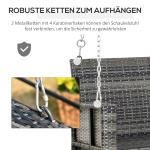 Hängande Trädgårdsbänk i Konstrotting, 2-Sitsig Gungbänk för Avkoppling, Väderbeständig Hängsoffa för Veranda, Grå, 127 x 57,5 x 60 cm