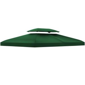 Ersättningstak till Paviljong, Vattenavvisande Takduk i Polyester, Passar de flesta standardramar, Grön, 3 x 4 m