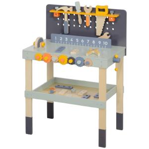Leksaksverktyg Arbetsbänk Ljusblå av Plast för Barn 3-6 År Verktygsbänk med Skruvmejsel och Tillbehör 58 x 31 x 77,5 cm