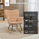 Gungstol Accentstol Brun av Imiterat Lammskinn för Sovrum och Vardagsrum Relaxstol Bekväm Sittplats Lastkapacitet upp till 120 kg