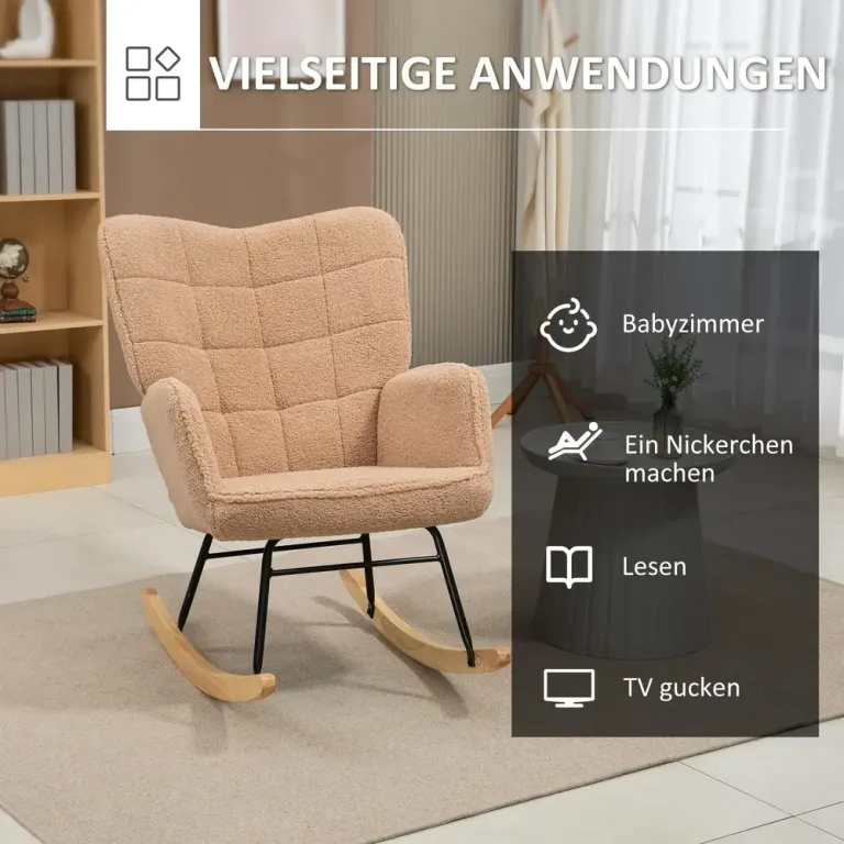 Gungstol Accentstol Brun av Imiterat Lammskinn Relaxstol