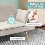 Bäddsoffa 2-Sits Soffa med Justerbart Ryggstöd Beige av Tyg för Vardagsrum och Sovrum Vadderad Soffa med Sovfunktion och Sidoficka
