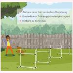 Agility Häckset Hundträning 4 Häck och Slalomstänger Plast för Aktiv Hundträning Vit 99 X 65 X 94 Cm