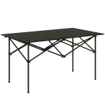 Hopfällbart Campingbord med Roll-up Bordsskiva, Aluminium, Svart, 95 x 55 cm