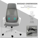 Ergonomisk Kontorsstol med Massage, Bekväm Skrivbordsstol med Hög Rygg och Värme, Avslappnande Arbetsstol för Hemmakontor, Blå