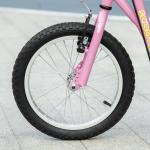 Sparkcykel med Handbroms 16 Tum, Robust Skoter för Barn med Stora Hjul, Säker Körning på Alla Underlag, Rosa, 135 x 58 x 92-100 cm, 5 år+