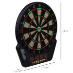 Elektronisk Darttavla Svart Plast med 6 Pilar och 24 Darthuvuden 27 Spel 44 X 51,5 X 3,2 Cm