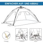 Strandtält Pop-Up Tält med Solskydd Himmelsblå av Polyester för Strand och Picknick Vindskydd med Dragkedja