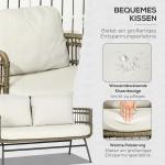 Loungegrupp i Konstrotting 5 Delar, Modulär Utemöbel med Soffa och Fåtöljer, Inkluderar Dynor i Boho-Stil, Brun/Aluminium