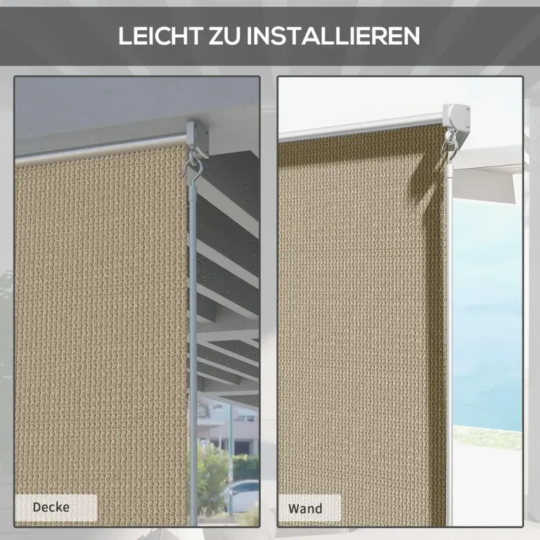 Vertikal Markis Rullgardin Beige av Tyg 120 x 185 cm