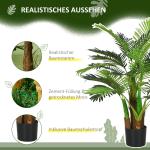 Konstgjord Palm, Realistiska Grenar, Dekorativ Växt, Plast och Kruka, Brun + Grön, 1 m