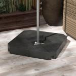 Parasollstativ Paraplyvikt 4-Delad Svart av HDPE för Fribärande Paraply Fyllbar Fot med Sand eller Vatten 20 kg