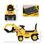 Sätesgrävare Åkgrävare Gul Svart av Plast för Barn 3-4 År med Spade Horn och Ljudeffekter Förvaringsutrymme Rolig Leksak