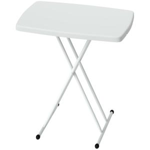 Trädgårdsbord Sidobord Höj- och Sänkbart Vit av Plast för Utomhus och Balkong Fällbart Balkongbord 50 kg 76 x 50 x 74 cm