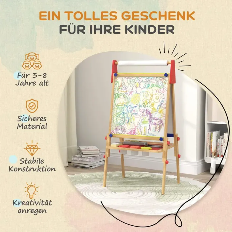 Staffli Rittavla Natur av Trä för Barn 3-8 År 3-i-1