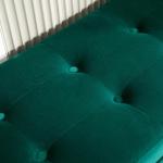 Bänk Förvaringsbänk Grön av Polyester och Gummiträ för Sovrum Lyxbänk med Armstöd 107 x 42 x 65 cm